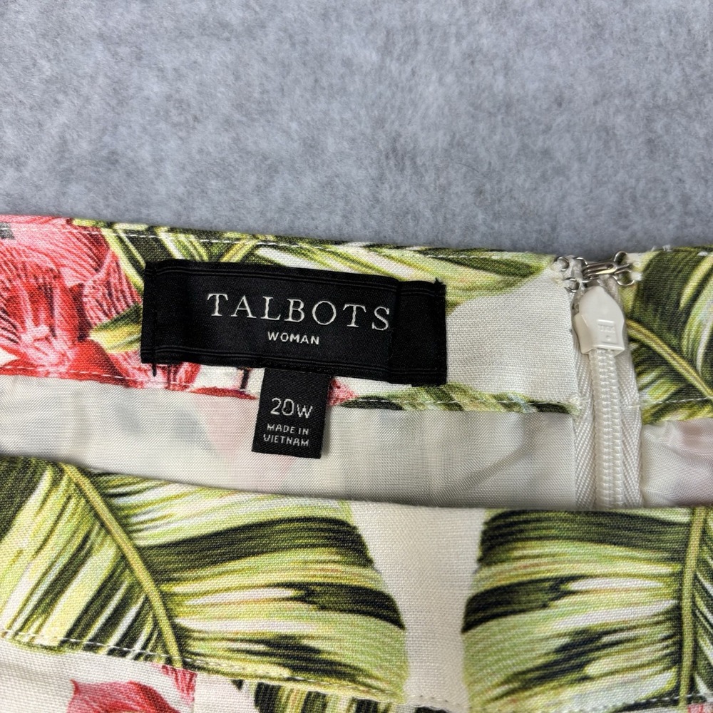 Talbots Skirt‎ Size 20W Vibrant Pleated Front Side Pockets A-Line Linen Cotton - Picture 3 of 8